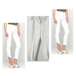 Earl Raw Frayed Hem Women’s Jeans White Size 14 EUC Business Casual, Going Out